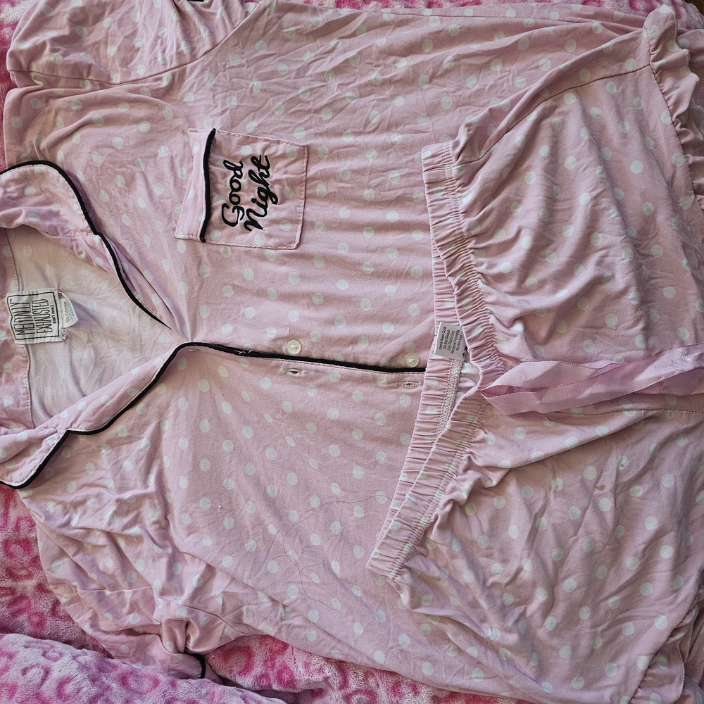 Pink Polka Dot Women's Pajama Set
